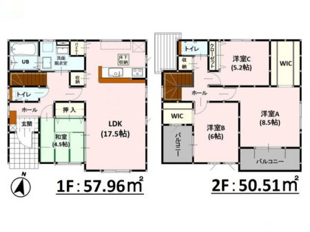 �Ԏ��}�i�̂P�ˌ��j�@���Ԏ��}�E4LDK��