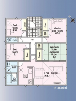 �Ԏ��}�i�̂P�ˌ��j�@���Ԏ��}�E4LDK��