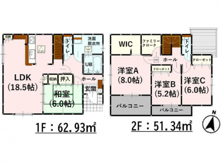 �Ԏ��}�i�̂P�ˌ��j�@���Ԏ��}�E4LDK��