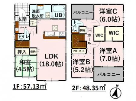 �Ԏ��}�i�̂P�ˌ��j�@���Ԏ��}�E4LDK��