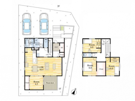 �Ԏ��}�i�̂P�ˌ��j�@���Ԏ�}�E4LDK��