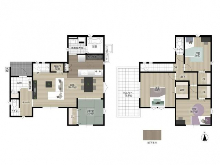 �Ԏ��}�i�̂P�ˌ��j�@���Ԏ��}�E4LDK��