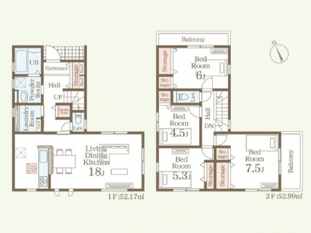 �Ԏ��}�i�̂P�ˌ��j�@���Ԏ�}�E4LDK��