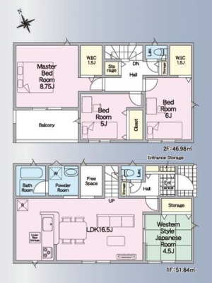 �Ԏ��}�i�̂P�ˌ��j�@���Ԏ��}�E4LDK��