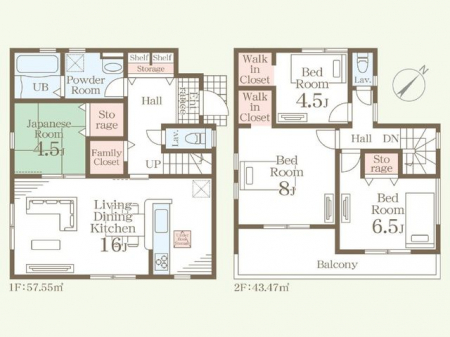 �Ԏ��}�i�̂P�ˌ��j�@���Ԏ�}�E4LDK��