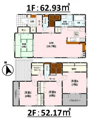 �Ԏ��}�i�̂P�ˌ��j�@���Ԏ��}�E4SLDK��