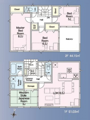 �Ԏ��}�i�̂P�ˌ��j�@���Ԏ��}�E4LDK��