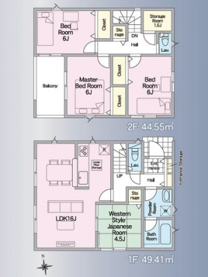 �Ԏ��}�i�̂P�ˌ��j�@���Ԏ��}�E4SLDK��