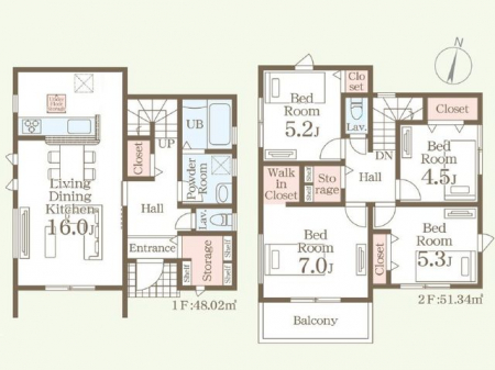 �Ԏ��}�i�̂P�ˌ��j�@���Ԏ�}�E4LDK��